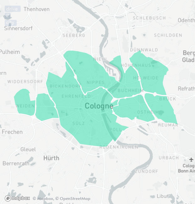 Umweltzone Köln (map & navigation) | DRIVE2.CITY